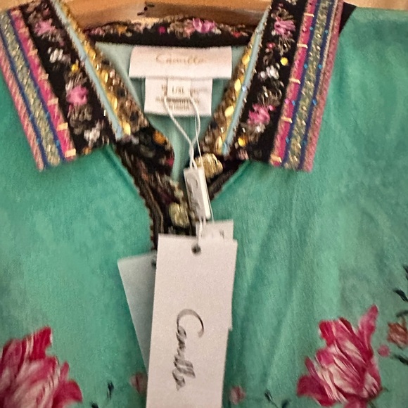 Camilla 100 % Silk Multicolor Floral Blouse - Picture 6 of 12